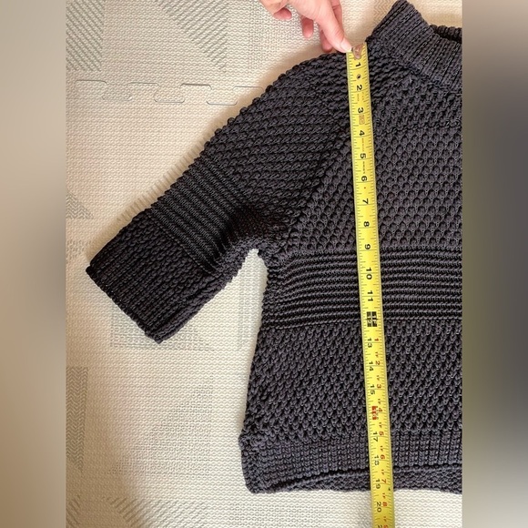 Anthropologie Mock Neck Chunky Knit Short Sleeve Sweater Small - Picture 3 of 11